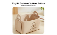 Foldable Felt Creature Storage Bin With Handles Soft-Sided Storage Basket Multi-Purpose Toy Organizer Lightweight for Parents, Students, Homeowners, Desktop, Office, Playroom, Living Room