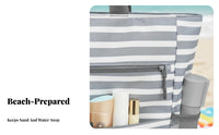 Large Waterproof Seaside Tote Foldable Waterproof Sand-Resistant Pool Bag Lightweight Sand-Resistant Travel Tote for Vacationers, Women, Poolside