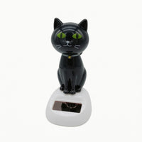 Cute Solar Dancing Cat Adorable Solar Bobblehead Lightweight Dancing Cat Figure Playful for Office Desk