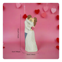 Hand-Painted Couple Sculpture with Kissing Pose Carved Couple Figurine Sentimental Kissing Lovers Sculpture Meaningful for Anniversary