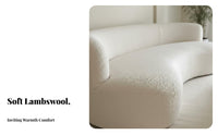 Curved Boucle Sofa Designer Inspired Curved Boucle Couch Modern aesthetic Living Room Furnishing for Interior Designers, Homeowners, perusing niche, Bedroom