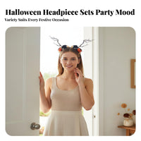 Halloween Branch Ed Branch Headband Festive Accessory Light up Branch Headband Eye-Catching Gothic Deer Branch Hairband for Women, Photo Shoots