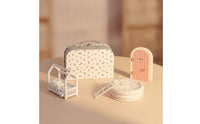 Compact Miniature Suitcase Dollhouse Collectible Miniature Trunk Toy for Playroom, Tabletop
