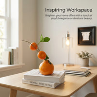 Home Decoration Ceramic Vase for Flowers with Creative Fruit Shape Design, Small for Living Room Decor and Desktop Display