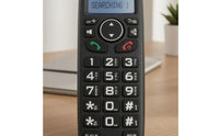 Backlit Display Digital Cordless Phone Numeric Keypad Cordless Handset Matte Black Phone Charging Base Compact