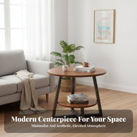 Nordic & type 2-Tier Round Side Table Added Storage dual-level Round Stand Minimalist appearance Household Furniture Space-Saving Design for Apartment Dwellers, property owners, Interior Designers, Living Room, Small areas, Bedroom, Reception Area