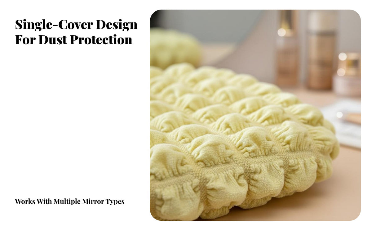 Makeup Mirror Light Screen Blocking Round Mirror Dust Cover Dustproof Household Textile for Dressing Table, Bedroom, Washroom