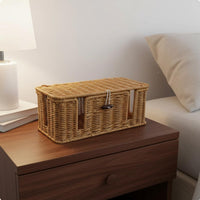 Woven Power Strip Hider Box Hollow-out Design for Bedroom