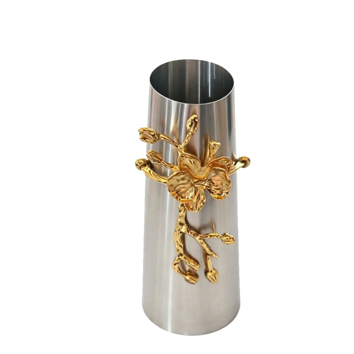 Vase with Floral Decoration Silver Metal Vase Elegant for Wedding Reception