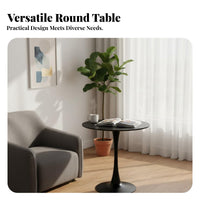 Space-Saving Minimalist Round Coffee Table Easy to Clean Round Pedestal Table Stable Structure Home Furniture Strong Load-Bearing for Apartment Dwellers, Business Owners, Living Room, Eatery, Reception Area, Office