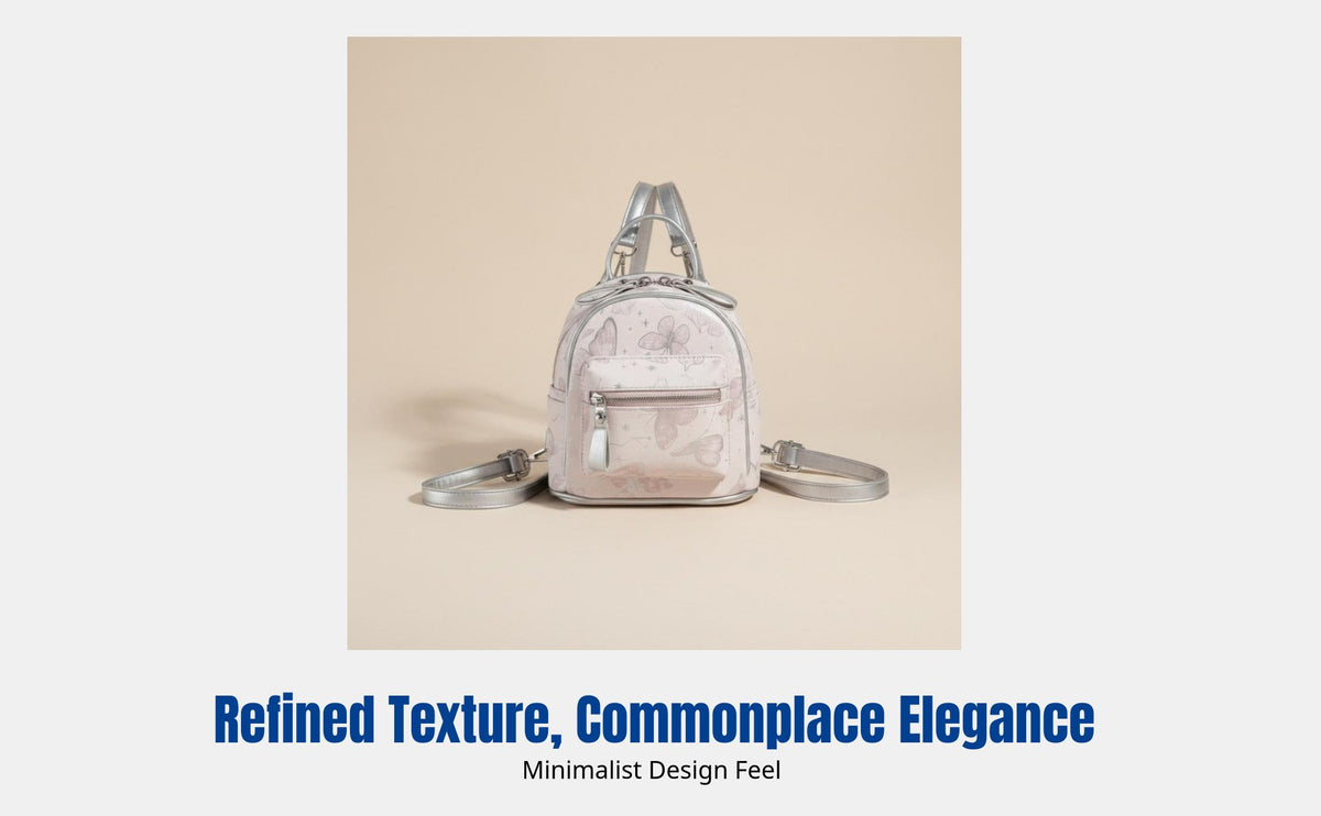 Artistic Mini Backpack, Floral Pattern, PU Leather, Lightweight, Travel, Unisex