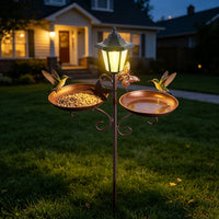 Wrought Iron Bird Feeder and Bird Bath Garden Stake