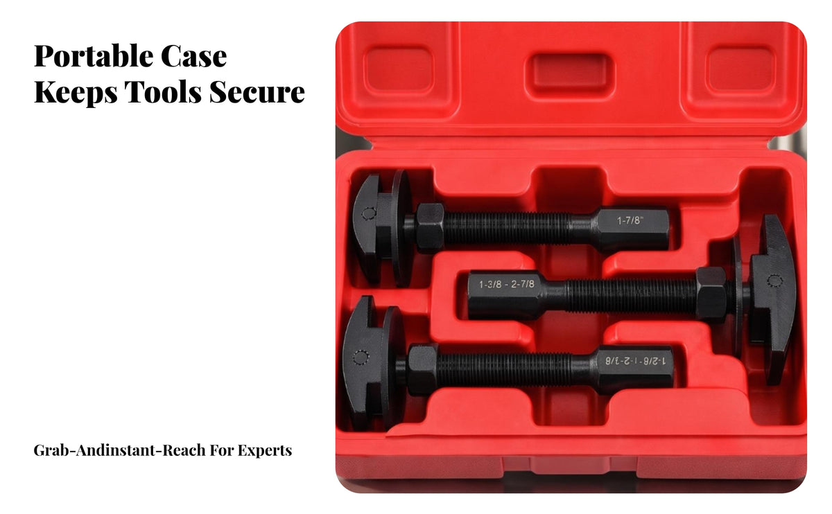 3 Pieces Rear Axle Bearing Puller | Molded Compartments for Organization, Rear Axle Bearing Puller Tool Kit, Sturdy Metal Construction, Automotive Repair Shops