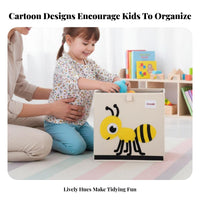 Foldable Cartoon Toy Chest With Lid and Handles Storage container Large Capacity