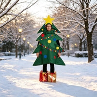 Christmas Tree Costume Funny Christmas Tree Outfit Playful Tunic Costume with Foot Covers for Adults