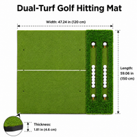 Golf Mat for Home Simulator, Indoor Outdoor Practice, 10mm EVA Artificial Turf Hitting Mat, Multi-color with Ball Holder