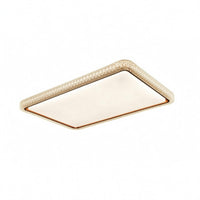 Rectangular LED Ceiling Light High CRI Rectangular Flush Mount Chandelier Modern Crystal Ceiling Light Gold Trim