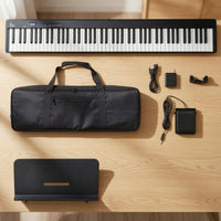 Full-Size Portable Keyboard Piano Rechargeable Piano with Carrying Bag Compact Keyboard with Music Stand for Beginners, Students, Travelers, Travel, Home Practice