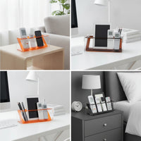 Transparent Controller Control Holder Compact Controller Control Holder with Compartments Glossy Desktop Organizer Sleek for Desk