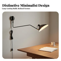 Modern Design Swing Arm Wall Lamp Sturdy Metal Construction Adjustable Swing Arm Wall Light 360° Rotatable Head Adjustable Multi-Limb Lamp LED Bulb Included for Interior Designers, Home Office Workers, Homeowners, Living Room, Bedroom, Study
