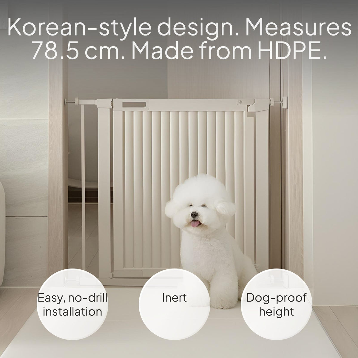 Indoor Pet Gate No-Drill Adjustable Dog Barrier