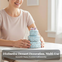 Cake Shaped Jewelry Container-Tier Wedding Cake Figurine Zinc Alloy Enamel Jewelry Box for Brides, Couples, Anniversary, Bridal Shower