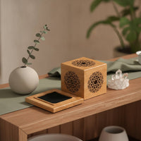 Wooden Incense Burner Artisanal Incense Holder with Tray Elegant Long-Lasting for Home Decor, Meditation