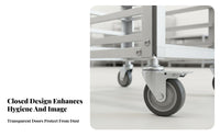 Aluminum Sheet Pan Rack Hygienic Enclosed Design Multi-Tier Bakery Trolley Dust-Verify Sheet Pan Rack for Baked Goods Chefs, Bakeries, Restaurants