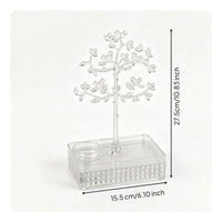 Jewelry Organizer with Tray Freestanding Jewelry Stand with Tray Accessory Display Stand Stylish Space-Saving for Women, Vanity