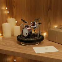 Holiday Gift Acrylic Drum Kit Model Music Themed 2D Acrylic Drummer Ornament Collectible 2D Drum Set Ornament Exquisitely Crafted for Drummers, Musicians, Office Desk, Bookshelf