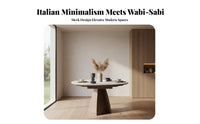 Expandable Square-to-Round Extendable Table Minimalist design Extendable Table with Chairs Space-Saving Dining Room Set Sintered Stone Top for Apartment Dwellers, Families, Homeowners, Small Spaces, Home