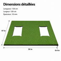 Golf Training Mat, Foldable and Durable Hitting Mat, 150cm × 120cm, Non-Slip Foam Base, Ideal for Garage and Outdoor Use