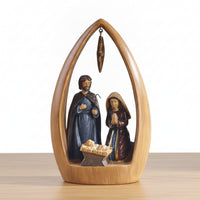 Tabletop Nativity Scene Religious Nativity Ornament Arched Statue Indoor for Display Cabinets