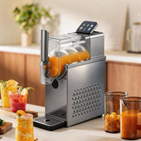 Stainless Steel Smoothie Maker with Drain Tray Single-Touch Ice with Touchscreen Compact Slushie Machine with Touchscreen Portable for Home Bartenders