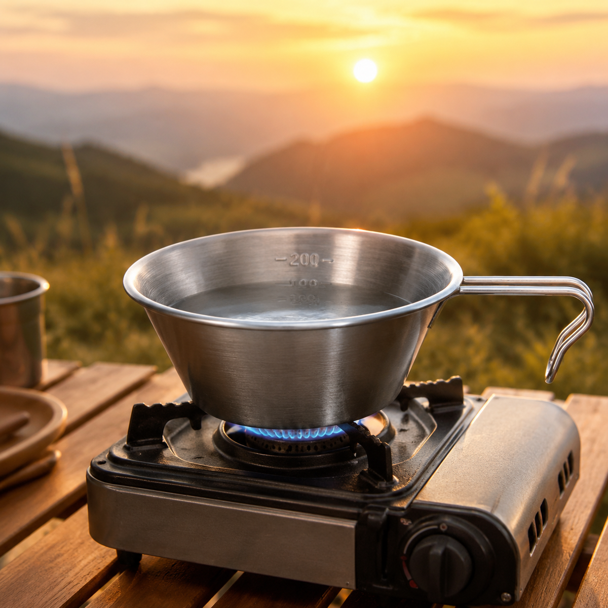 Stainless Steel Bowl for Camping 4-Piece Set Deep Bowl 304 Stainless Steel Camping Tableware Matte