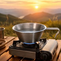 Stainless Steel Bowl for Camping 4-Piece Set Deep Bowl 304 Stainless Steel Camping Tableware Matte