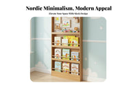No-Drill Installation Slim Bookcase with Pegboard Space-Saving Narrow Cubby Shelf Easy Assembly Bookshelf Multi-Layer for Small Apartment Dwellers, Book Lovers, Entryway, Hallway, Behind the Door, Living Room