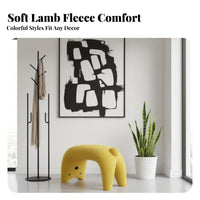 Feline-Shaped Bench Cartoon Creature Design Small Stool Creative and Playful Soft Upholstered Seat for Children, Adults, Hallway