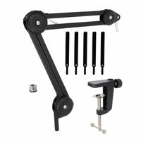 Mic Stand Arm with Desk Mount Clamp Foldable Mic Stand Arm Stable for Podcasters, Participants, Livestreaming