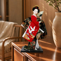 Geisha Doll Traditional Traditional Japanese Doll Decorative Statue for Art Lovers, Shelf Display