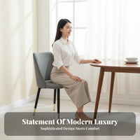 Light Luxury Design Upholstered Side Chair with Metal Legs Modern Minimalist Design Armless Four-Legged Chair Padded Cushion Dining Seat Ergonomic Curved Back for Interior Decorators, Business Owners, Kitchen, Living Room, Home White Ice, Restaurant
