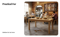 Wooden Restaurant Table Solid Wood Dining Firm Table Structure Dining Set for 4 for Homeowners, Families, Food Stall, Cafeteria, Living Room