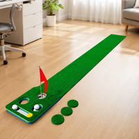 Portable Indoor Putting Practice Mat, EVA Base with Sphere Return, Artificial Turf putting Green Mat, Non-Slip Design