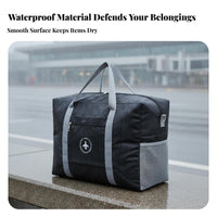 Foldable Travel Bag Portable Waterproof Luggage Bag Lightweight Travel Duffel with Trolley Sleeve for Men, Students, Moving, Weekend Getaways, Airport