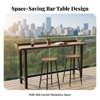 Narrow Wall Bar Table Modern Minimalist Design Long High-Top Table Space Saving for Apartment Dwellers, Young Professionals