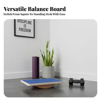 Sturdy Wood Construction Wooden Balance Board Buttocks Toning Wooden Rocker Board Versatile High Weight Capacity for Children, Athletes, Office Workers, Home Gym