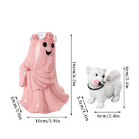 Specter Figurine with Dog Spooky Tabletop Decor Decorative for Mantel