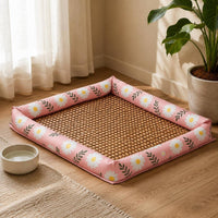 Summer Pet Mat Soft Cooling Dog Bed Mat Ice Silk Cooling Pad Safe Material Woven Pet Sleeping Pad Portable for Small Dogs