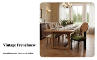 Wooden Chair with Woven Backrest French rural Design Dining Seat Retro look Easy Assembly for Renters, Restaurant, eatery