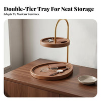 Bamboo Display Rack Retro Design Entryway Key Tray Decorative Entryway Key Holder for Homeowners, Adults, Bedroom, Nightstand, Dresser